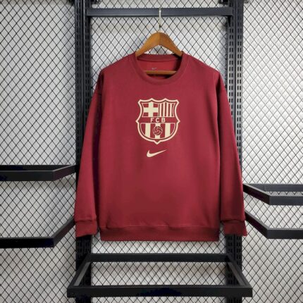 Mens Barcelona 2025 Red Football Hoodie