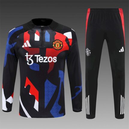 Mens Manchester United 2024/25 Half-Zip Sweater +Pant 14001