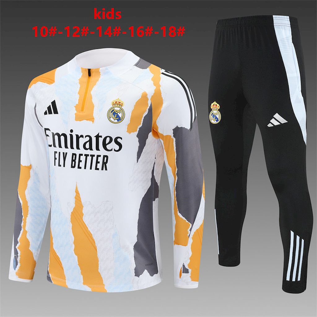 Kids Real Madrid 2024/25 Half-Zip Sweater+Pant 14001 - Image 1