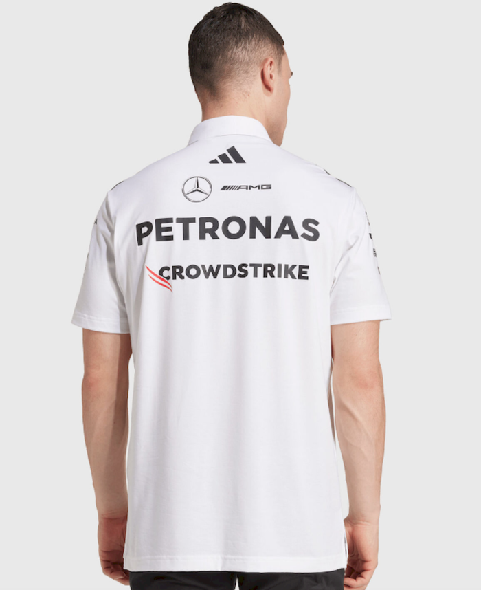 Mercedes Benz 2025 F1 white Polo Shirt - Image 2