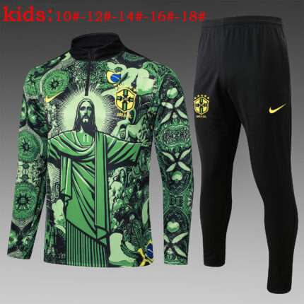 Kids Brazil 2024/25 Half-Zip Sweater+Pant 815