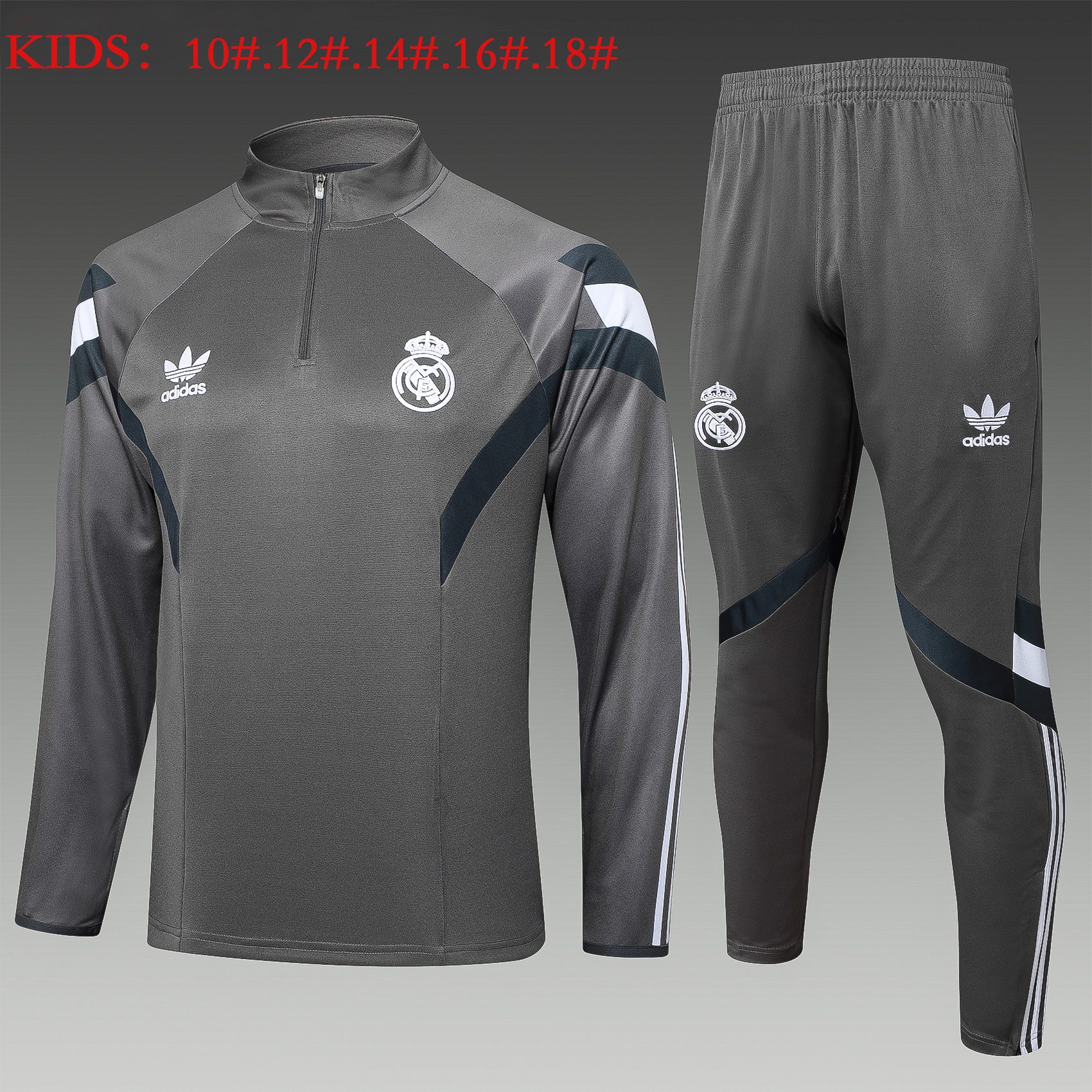 Kids Real Madrid 2024/25 Half-Zip Sweater+Pant 815 - Image 1