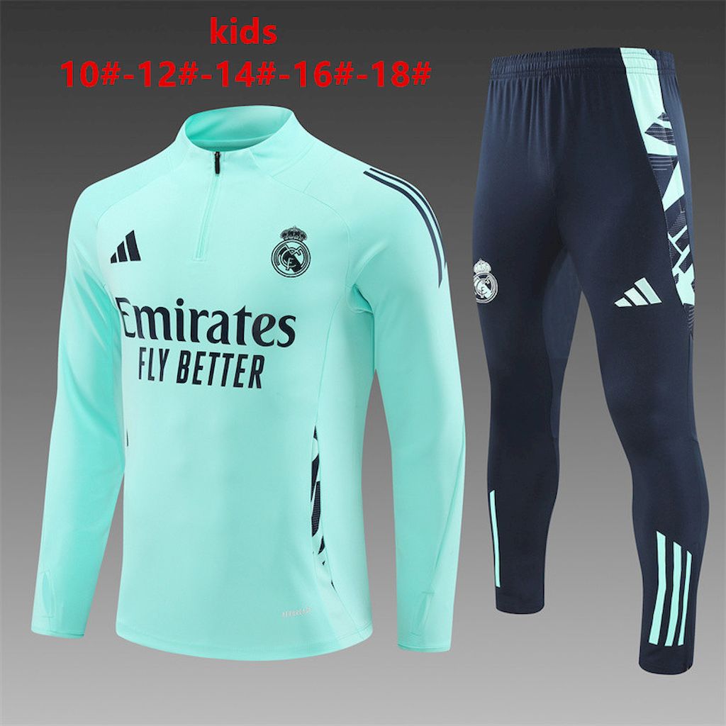 Kids Real Madrid 2024/25 Half-Zip Sweater+Pant 14001 - Image 1