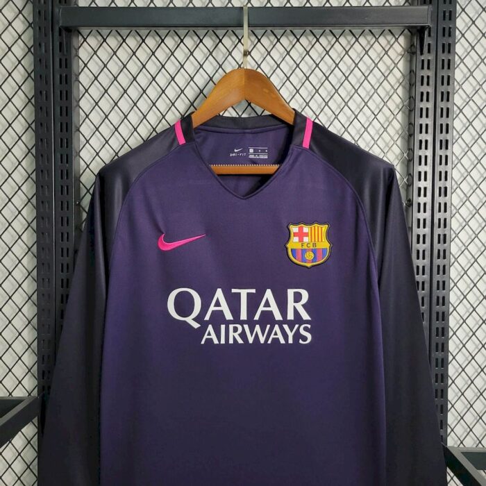 Retro Barcelona 2016/17 Away Long Sleeve Jersey - Image 5