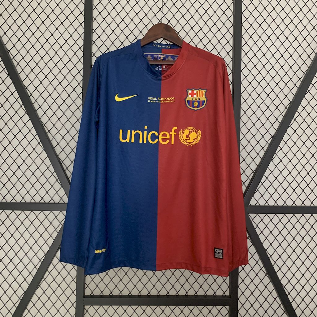 Retro Barcelona 2008/09 Home Long Sleeve Jersey - Image 1