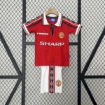 Retro Manchester United 1998/99 Home Kids Kit