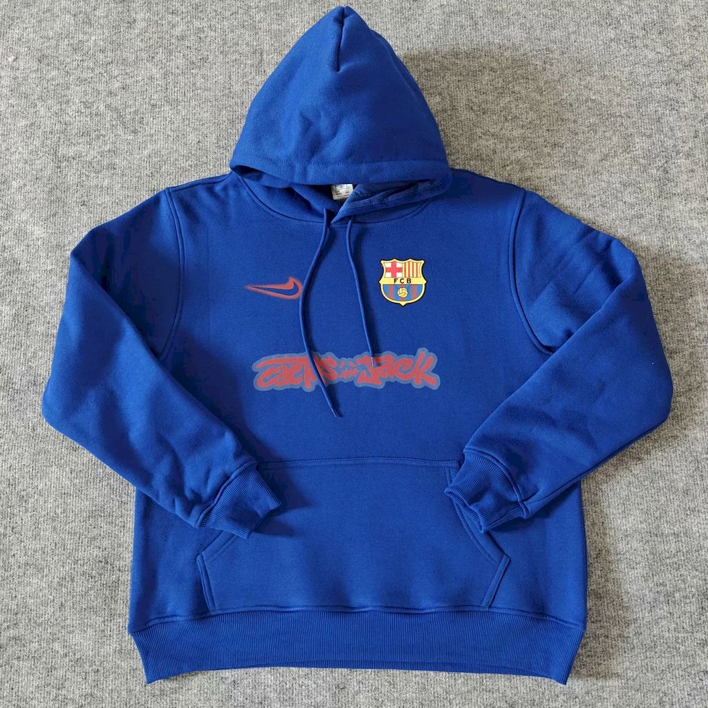 Mens Barcelona 2025 Travis Scott Edition Dark blue Football Hoodie - Image 1