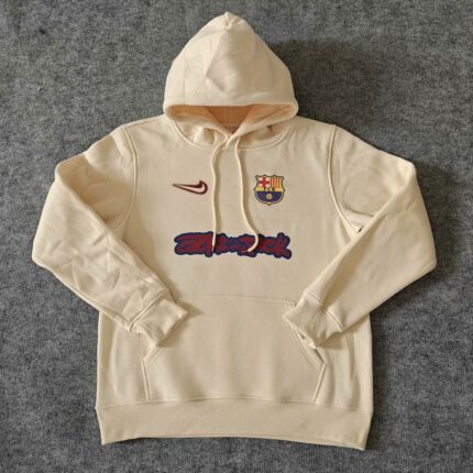 Mens Barcelona 2025 Travis Scott Edition Beige Football Hoodie