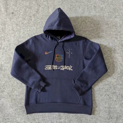 Mens Barcelona 2025 Travis Scott Edition Royal Blue Football Hoodie