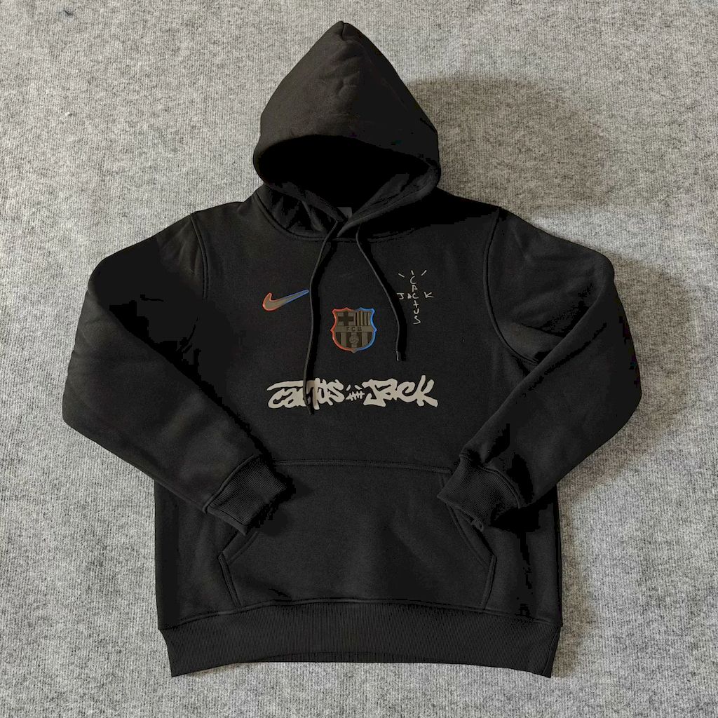 Mens Barcelona 2025 Travis Scott Edition Black Football Hoodie - Image 1
