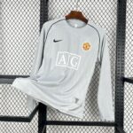 Retro Manchester United 2007/08 Grey Goalkeepe Long Sleeve Jersey