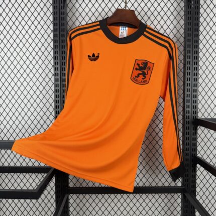 Retro Netherlands 1980 Home Long Sleeve Jersey