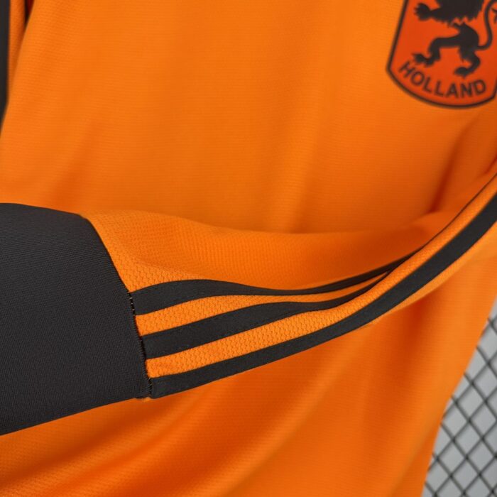 Retro Netherlands 1980 Home Long Sleeve Jersey - Image 3