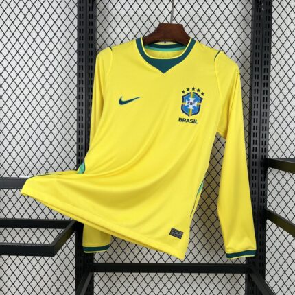 Mens Brazil 2026 World Cup Home Long Sleeve Jersey