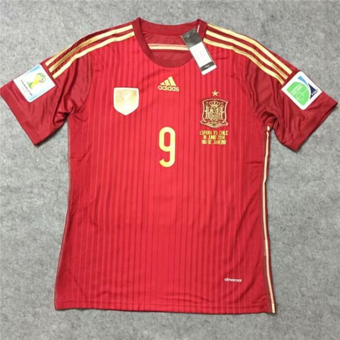 Retro Spain 2014 Home Jersey - Image 4