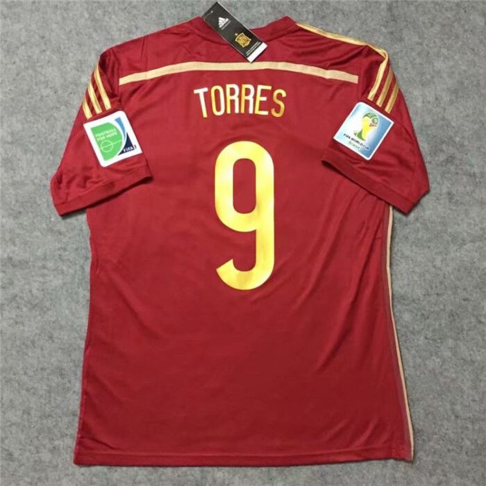 Retro Spain 2014 Home Jersey - Image 5