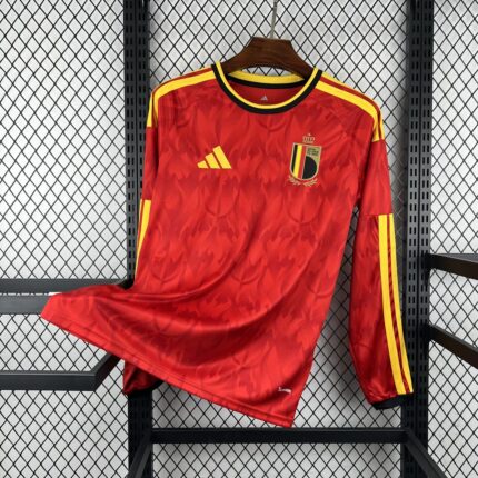 Mens Belgium 2026 World Cup Home Long Sleeve Jersey