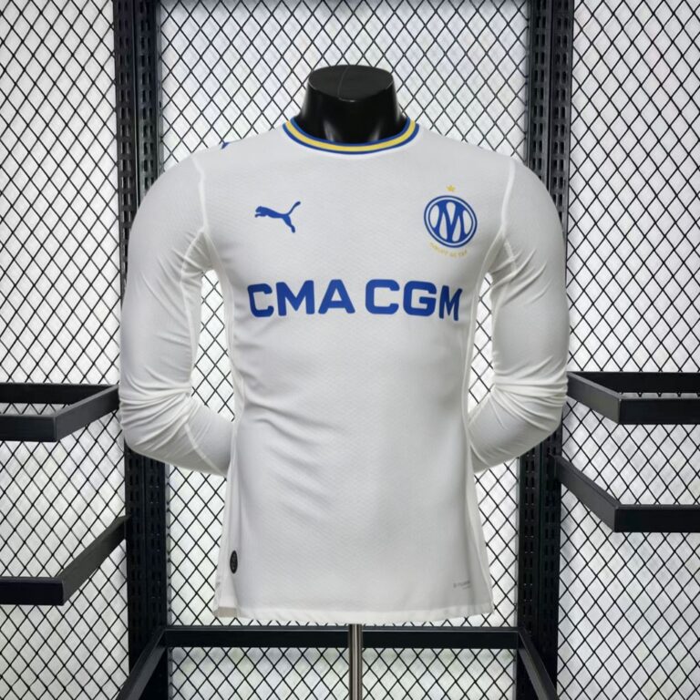 Mens Olympique Marseille 2026/27 Home Long Sleeve Jersey Player Version