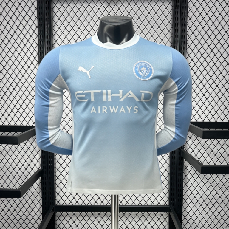 Mens Manchester City 2026/27 Home Long Sleeve Jersey Player Version