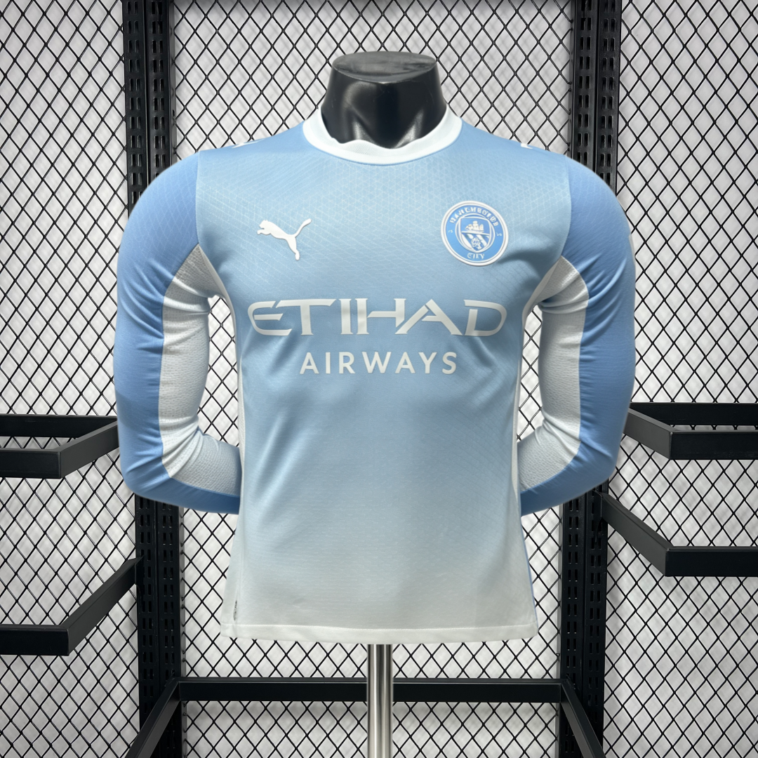 Mens Manchester City 2026/27 Home Long Sleeve Jersey Player Version Mens Manchester City 2026/27 Home Long Sleeve Jersey Player Version