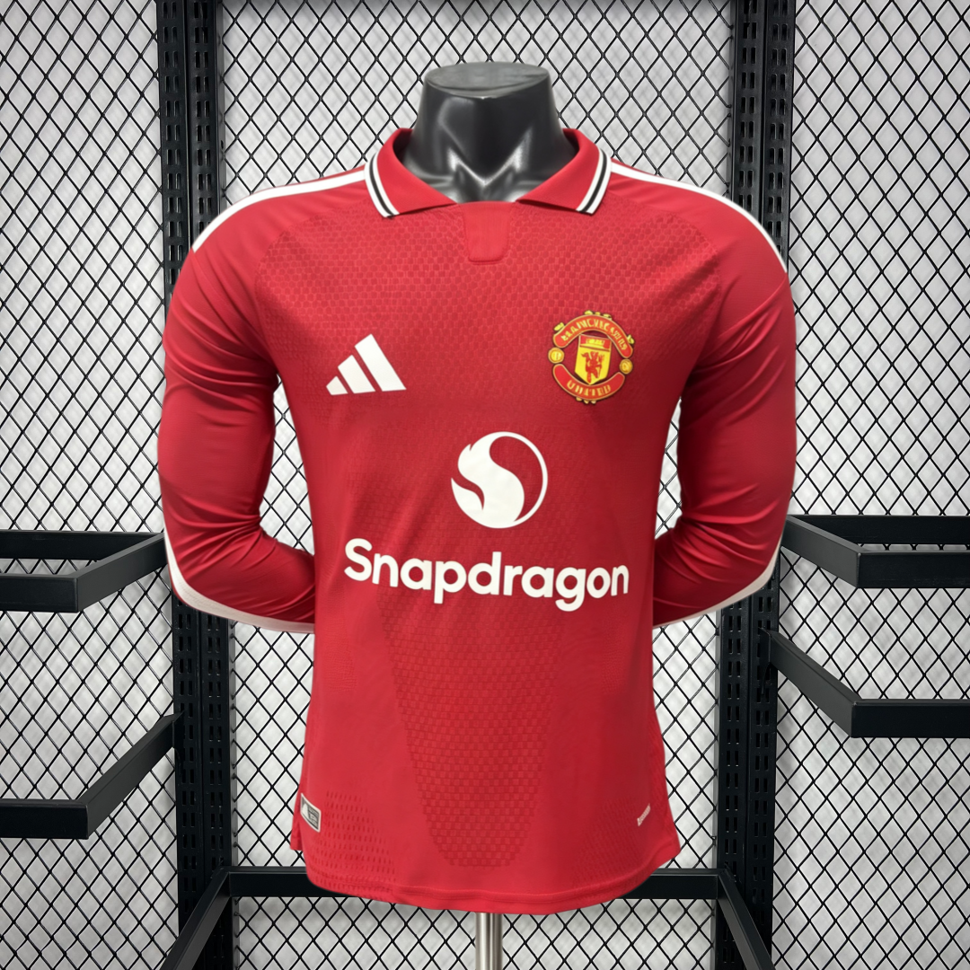 Mens Manchester United 2026/27 Home Long Sleeve Jersey Player Version Mens Manchester United 2026/27 Home Long Sleeve Jersey Player Version