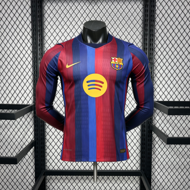 Mens Barcelona 2026/27 Home Long Sleeve Jersey Player Version