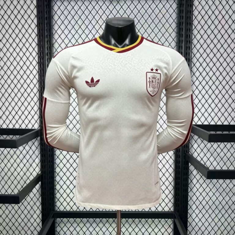 Mens Spain 2026 World Cup Away Long Sleeve Jersey Player Version (Champion 2-Star Version)