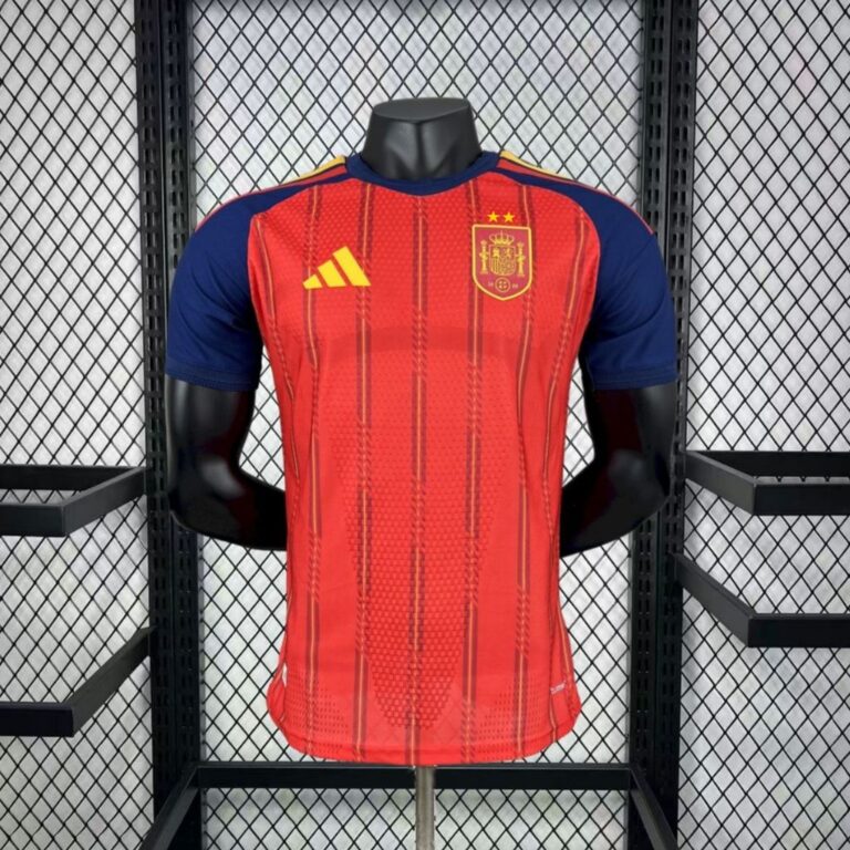 Mens Spain 2026 World Cup Home Jersey Player Version (Champion 2-Star Version)