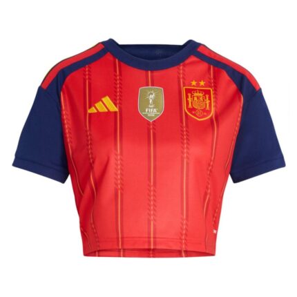 Womens Spain 2026 World Cup Home Cropped Jersey Champions Edition