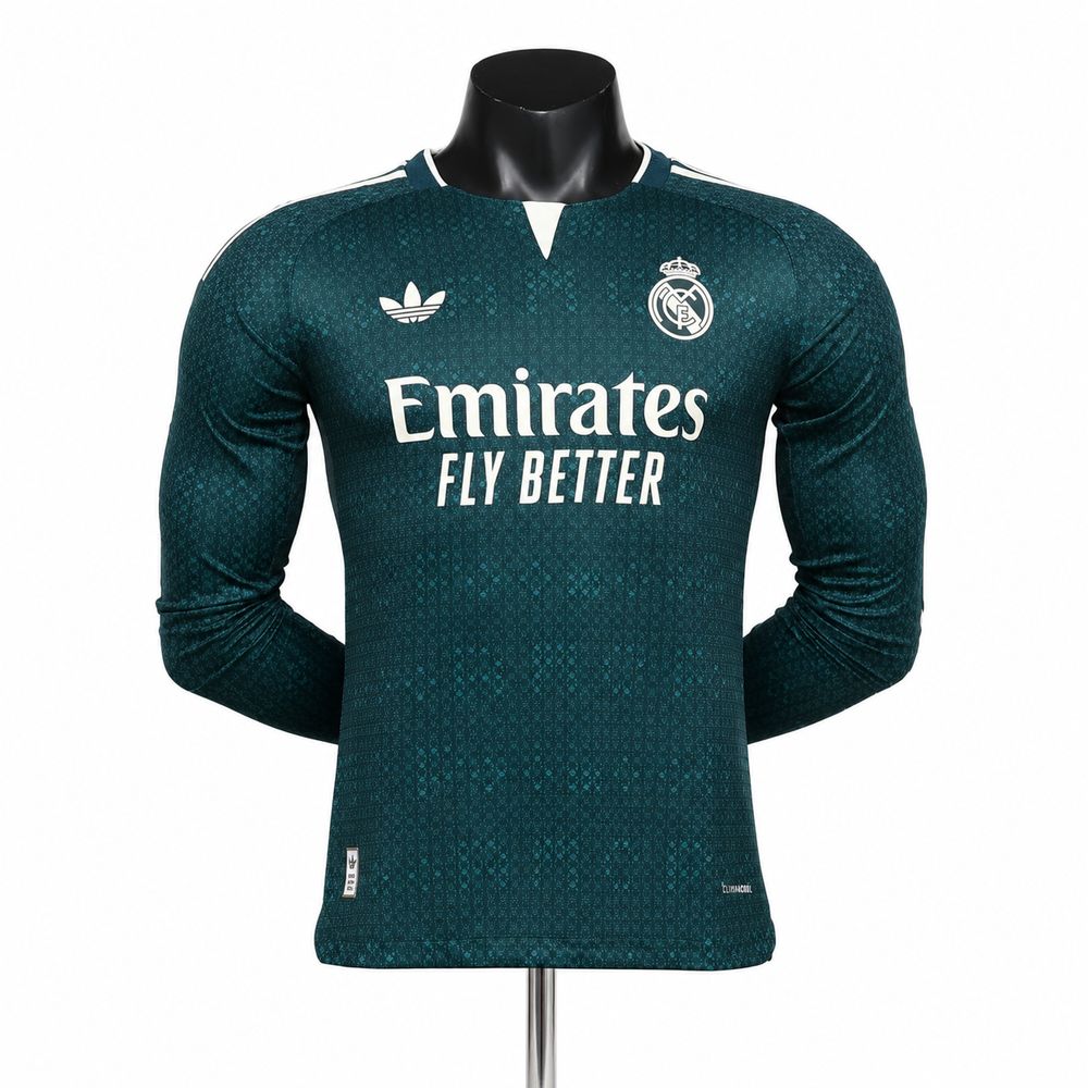 Mens Real Madrid 2026/27 Away Long Sleeve Jersey Player Version Mens Real Madrid 2026/27 Away Long Sleeve Jersey Player Version