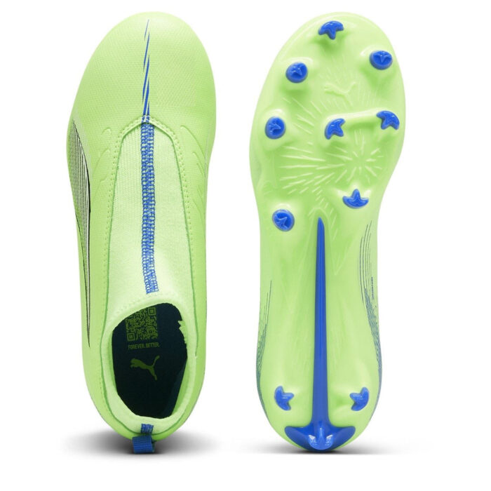 Puma Ultra Junior Firm Ground Football Boots – Green/Wht/Blue - Image 3