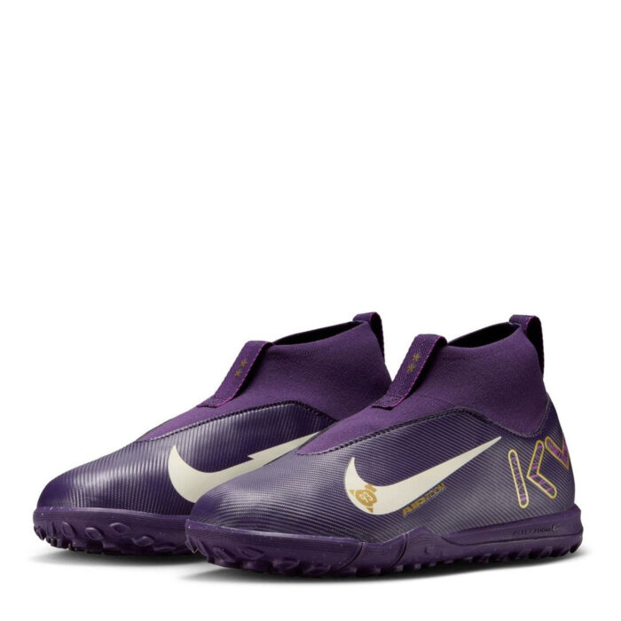Nike Zoom Mercurial Superfly 10 Junior Turf Football Boots – Purple/Ivory - Image 4