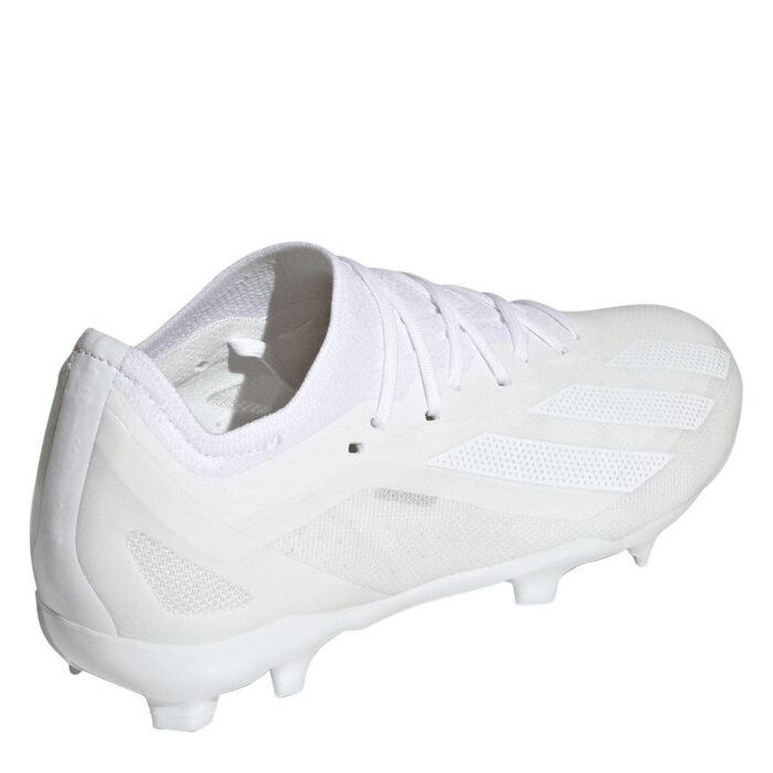 adidas X Crazyfast Junior Firm Ground Football Boots – White/White – view 4