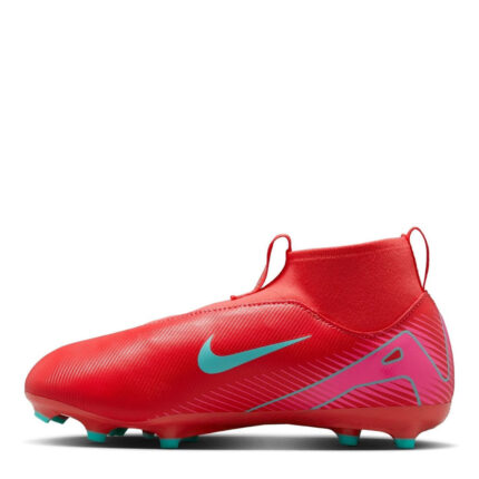 Nike Zoom Mercurial Superfly 10 Junior Firm Ground Football Boots – Red/Green – view 2