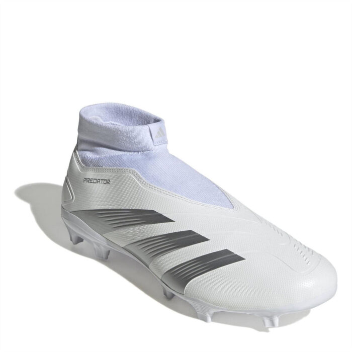 adidas Predator 24 Firm Ground Football Boots – White/Silver – view 3