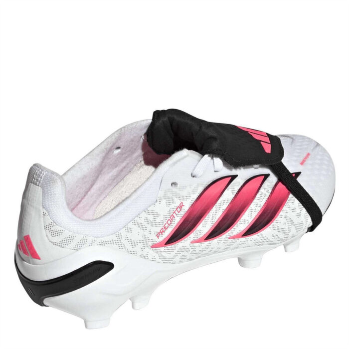adidas Predator Junior Firm Ground Football Boots – White/Coral – view 4