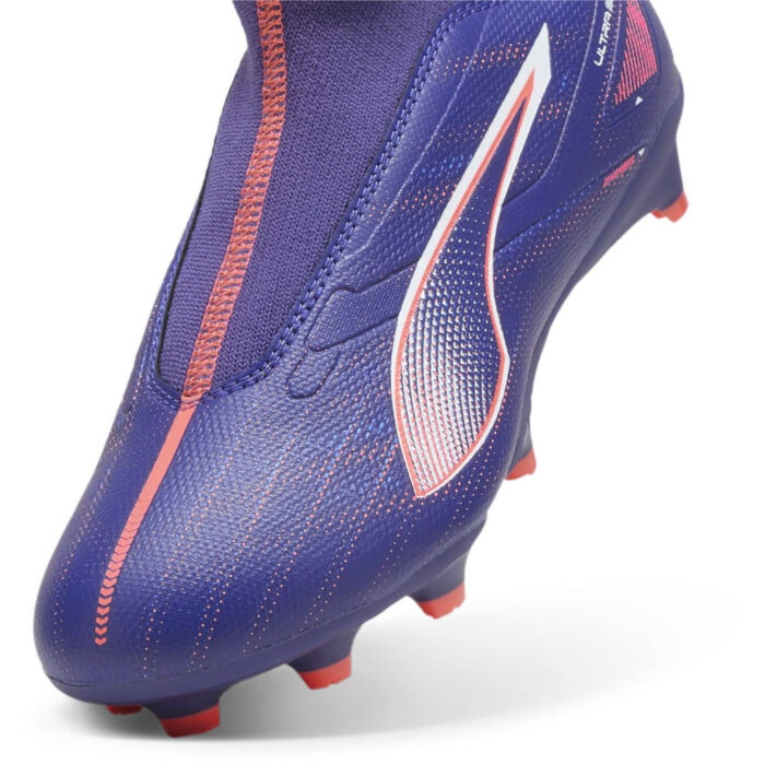 Puma Ultra Junior Firm Ground Football Boots – Purple/Wht/Org - Image 6