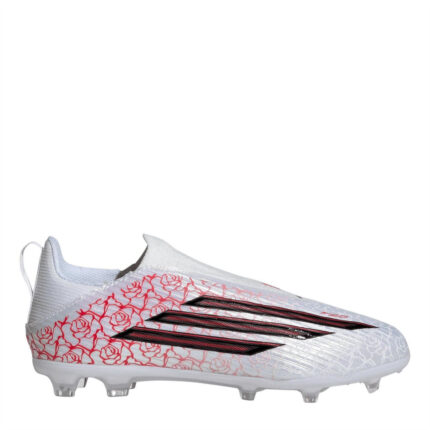 adidas F50 Junior Firm Ground Football Boots – White/Blk/Red