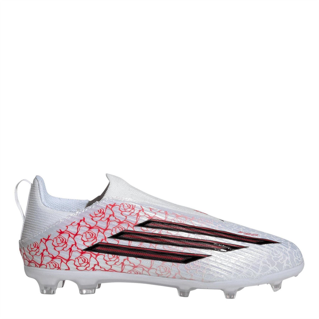 adidas F50 Junior Firm Ground Football Boots – White/Blk/Red