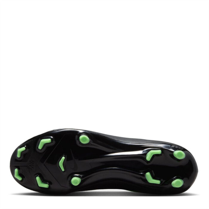 Nike Junior Firm Ground Football Boots – Black/Green – view 3