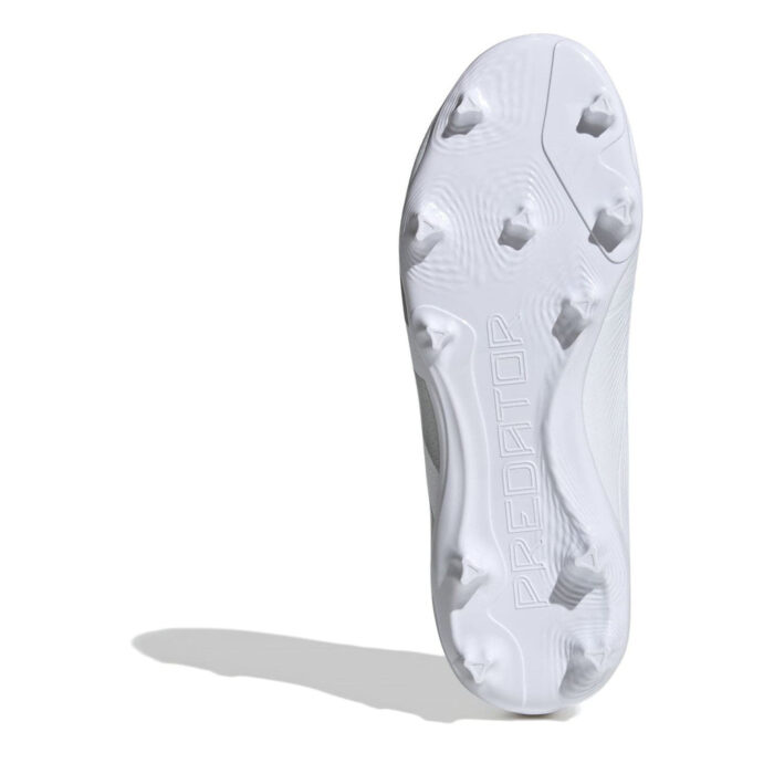 adidas Predator 24 Junior Firm Ground Football Boots – White/Silver - Image 6