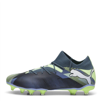 Puma Future 7 Firm Ground Football Boots – Grey/White/Grn – view 2