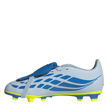 adidas Predator Fold Over Tongue Junior Firm Ground Football Boots – Blue/Yellow – view 2