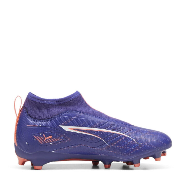 Puma Ultra Junior Firm Ground Football Boots – Purple/Wht/Org - Image 4