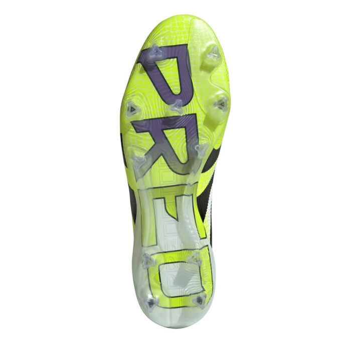 adidas Predator Firm Ground Football Boots – White/Blk/Lemon – view 6