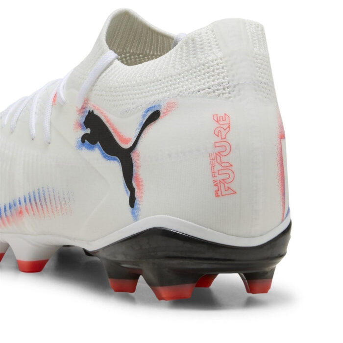 Puma Future 8 Firm Ground Football Boots – White/Black/Red - Image 5