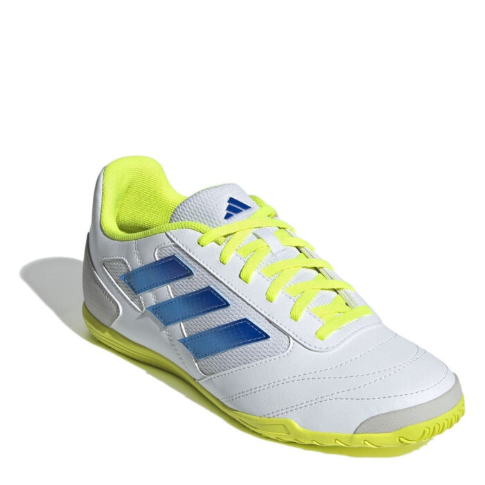 adidas Super Indoor Football Boots – White/Blue/Yllw – view 3