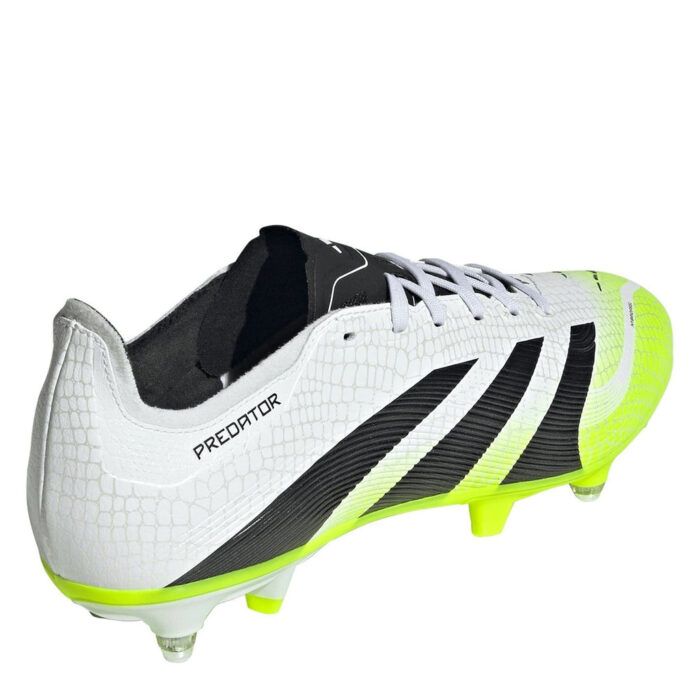 adidas Predator Soft Ground Football Boots – White/Blk/Lemon – view 4