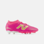 New Balance Junior Firm Ground Football Boots – Pink/White