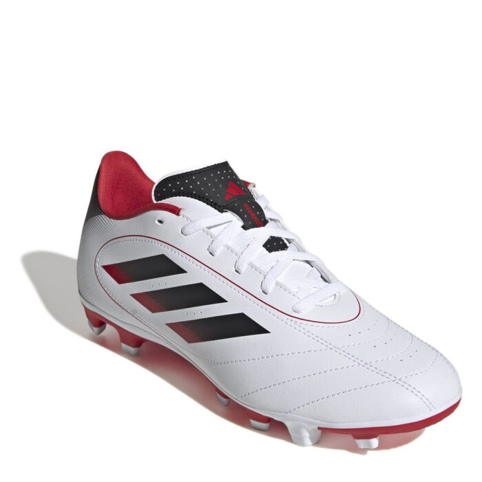 adidas Goletto Firm Ground Football Boots – White/Solar Red – view 3